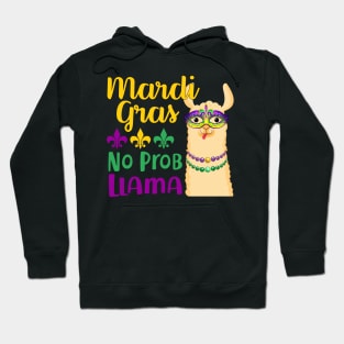 Mardi Gras Llama No Probllama Llama Hoodie